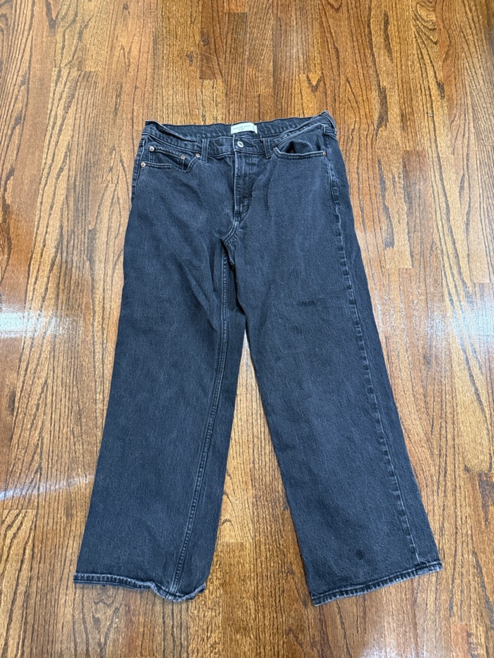 Abercrombie & Fitch Black Wide-Leg Jeans